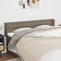 Hoofdbord met randen 203x16x78/88 cm stof taupe
