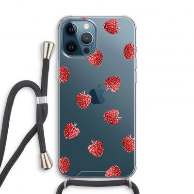 Framboosjes: iPhone 12 Pro Transparant Hoesje met koord