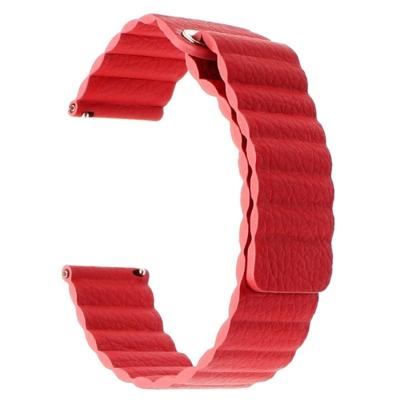 Geschikt voor Samsung Gear S2/Active2 Smart horlogebandje universeel 20mm magnetische gesp lederen vervangende polsband (rood)