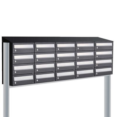 Allux Hive Set 5-Breed, 4-Hoog Met Dak Op Statief Zwart - 40030070_5x4ds