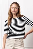 Luna stripe ssl pullover - off white/dark blue - 91510 Luna stripe ssl pullover - off white/dark blue - 91510