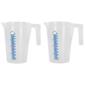 2x Maatbekers transparant 1 liter