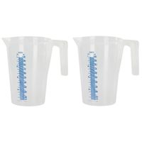 2x Maatbekers transparant 1 liter