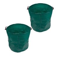 3x stuks tuinafvalzakken opvouwbaar groen 272 liter
