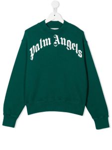 Palm Angels Kids sweat à logo imprimé - Vert