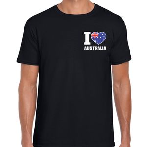 I love Australia / Australie landen shirt zwart voor heren - borst bedrukking 2XL  -