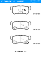 Remblokkenset, schijfrem ATE, u.a. für Ssangyong, Daewoo - thumbnail