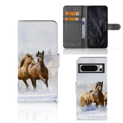 Google Pixel 8 Pro | Telefoonhoesje | Met pasjeshouder | Paarden