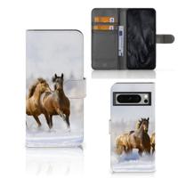 Google Pixel 8 Pro | Telefoonhoesje | Met pasjeshouder | Paarden