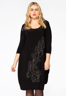 Yoek Jurk ballon | Zwart | Maat 54/56