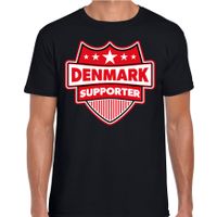 Denemarken / Denmark schild supporter t-shirt zwart voor heren - thumbnail