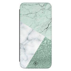 Samsung Galaxy A54 flipcase - Minty marmer collage