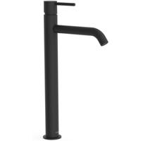 Wastafelkraan Tres Study | Opbouw | Mengkraan | Hoog model | 1-knop | Rond | Zwart mat
