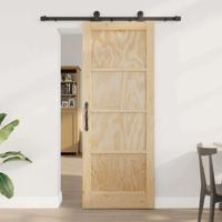 Schuifdeur met Hardware Set ORKDAL Massief Hout Grond