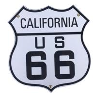 Route 66 California Emaille Bord