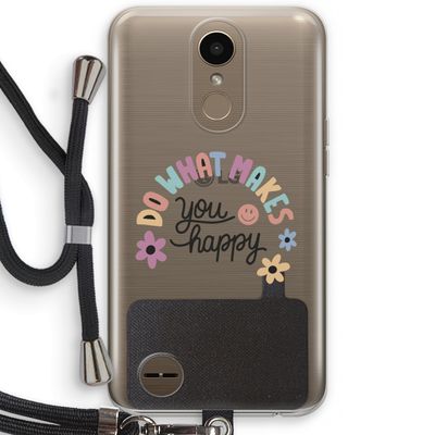 Happy days: LG K10 (2017) Transparant Hoesje met koord