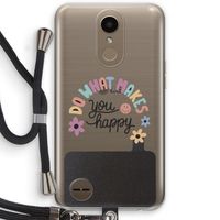 Happy days: LG K10 (2017) Transparant Hoesje met koord