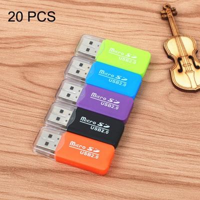 draagbare USB 2.0 Micro SD TF T-Flash Card Reader-Adapter, maximaal 480 Mbps, willekeurige Kleur levering