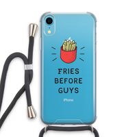 Fries before guys: iPhone XR Transparant Hoesje met koord
