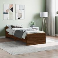 Bedframe bewerkt hout bruineikenkleurig 75x190 cm Small Single