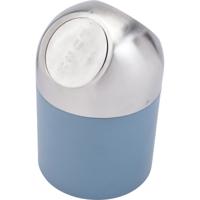 Excellent Houseware aanrecht Mini prullenbakje met klepdeksel - blauw - 1.3L - 17 cm - rvs