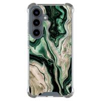 Samsung Galaxy S25 shockproof hoesje - Green waves