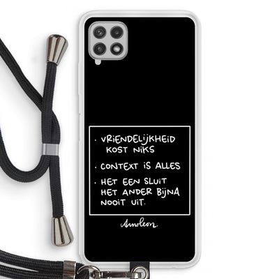 Mijn Motto's: Samsung Galaxy A22 4G Transparant Hoesje met koord