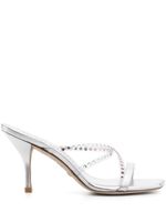 Stuart Weitzman sandales Strapeze à ornements en cristal 85 mm - Argent - thumbnail