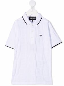 Emporio Armani Kids polo à patch logo - Blanc