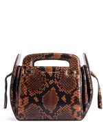 AMI Paris sac cabas à imprimé peau de serpent - Marron