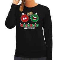 Foute Kersttrui/sweater voor dames - baldadig kerstfeest - zwart - brutaal/ontdeugend - thumbnail