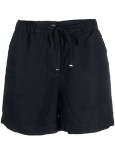 Tommy Hilfiger short en lin à plaque logo - Bleu