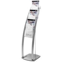 Deflecto 693145EU Brochurestandaard Zilver, Transparant (bevroren) DIN A4 1 stuk(s) Aantal vakken: 6 (b x h x d) 380 x 1250 x 420 mm