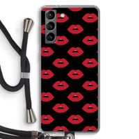 Lips: Samsung Galaxy S21 Transparant Hoesje met koord