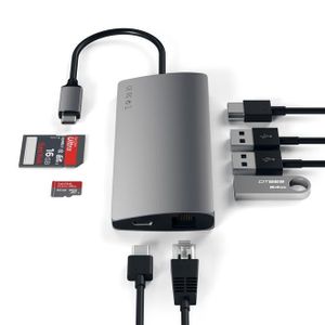 Satechi Multi-Port Adapter V2 Dock st. USB 3.2 Gen 1 (3.1 Gen 1) Type-C 10000 Mbit/s Grijs
