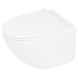 Wandtoilet Differnz Met PK Uitgang Rimless Inclusief Toiletbril Mat Wit