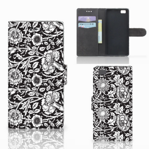 Huawei Ascend P8 Lite Hoesje Black Flowers