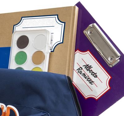Etiketten voor schoolspullen educatieve muursticker