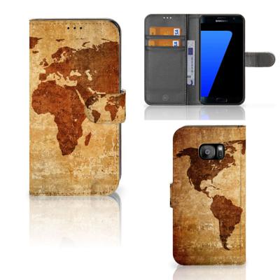 Samsung Galaxy S7 Edge | Flip Cover | Wereldkaart