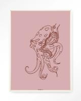 Urban Cotton Wandkleed 'Polypus' 110 x 145cm in Floating Frame - off white