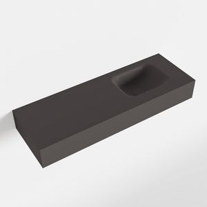 MONDIAZ LEX Dark_grey vrijhangende solid surface wastafel 90cm. Positie wasbak rechts