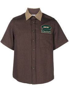 RHUDE chemise en sergé à rayures - Marron