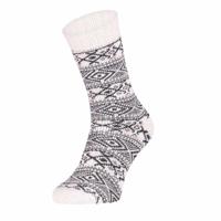 Dikke wollen sokken met noors patroon - thumbnail
