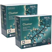 Lumineo Clusterverlichting - 2x - warm wit - 768 leds - 700 cm - kerstverlichting
