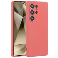 Lunso Samsung Galaxy S25 Ultra hoesje - Flexibel siliconen Backcover - Meidoorn Rood