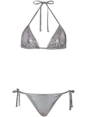 Balmain bikini à fini métallisé - Argent