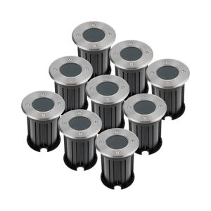 HOFTRONIC™ 9x Maisy dimbare LED Grondspot rond RVS excl. lichtbron IP67 straal waterdicht 3 jaar garantie
