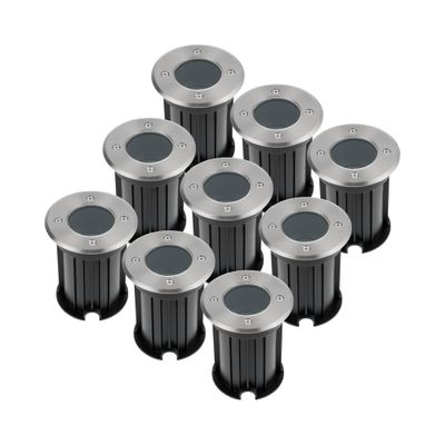 HOFTRONIC™ 9x Maisy dimbare LED Grondspot rond RVS excl. lichtbron IP67 straal waterdicht 3 jaar garantie