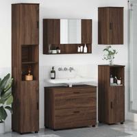 Badkamermeubelset 5 pcs bruin eikenkleur 30 x 35 x 192 cm