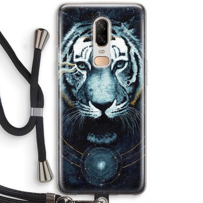 Darkness Tiger: OnePlus 6 Transparant Hoesje met koord
